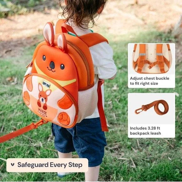 Toddler Backpack with Leash | Kangaroo - Picture 6 of 6